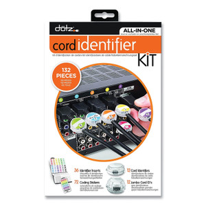 dotz Cord ID Kit, (12) Regular and (12) Jumbo-Sized Cord Identifiers, (72) Color-Coded Stickers, (36) Identifier Inserts View Product Image