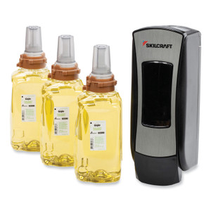 AbilityOne 8520017027811, SKILCRAFT Citrus Ginger Foam Hand and Showerwash Starter Kit, 1,250 mL, 4.64 x 3.98 x 11.89, Black/Silver View Product Image