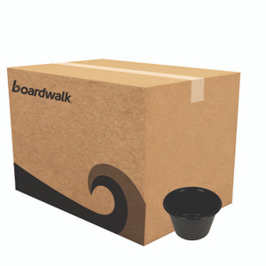 Boardwalk Souffle/Portion Cups, 4 oz, Plastic, Black, 2,500/Carton View Product Image