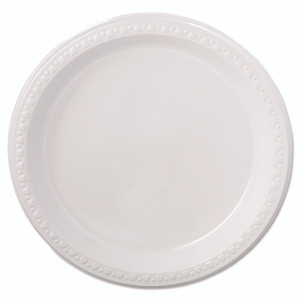 Chinet Heavyweight Plastic Plates, 9" dia, White, 125/Pack, 4 Packs/Carton View Product Image