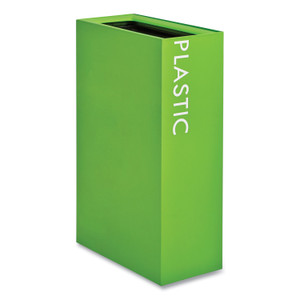 Safco Mixx Recycling Center Rectangular Receptacle, 29 gal, Steel, Green View Product Image