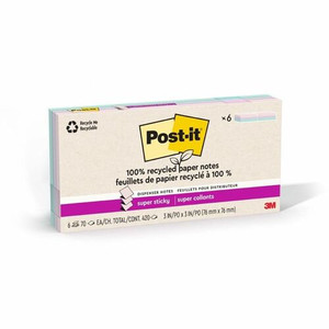 Post-it Super Sticky Adhesive Note - 420 - 3" Flag/Note Width x 3" Flag/Note Length - 70 Sheets per Pad - Assorted Wanderlust Pastel - Removable, Repositionable, Recyclable, Pop-up Product Image 