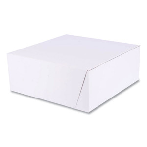 SCT White One-Piece Non-Window Bakery Boxes, Standard, 10 x 10 x 4, White, Paper, 100/Bundle View Product Image