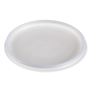 Dart Plastic Lids for Foam Cups, Bowls and Containers, Vented, Fits 12 oz to 60 oz, Translucent, 100/Pack, 10 Packs/Carton View Product Image