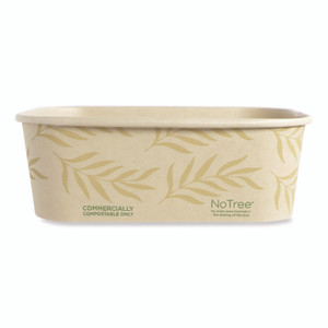 World Centric No Tree Rectangular Containers, 24 oz, 4.7 x 6.8 x 2.3, Natural, Sugarcane, 300/Carton View Product Image