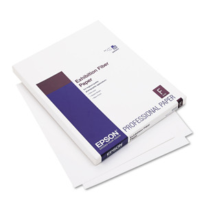 Epson Exhibition Fiber Paper, 13 mil, 8.5 x 11, White, 25/Pack (EPSS045033) View Product Image
