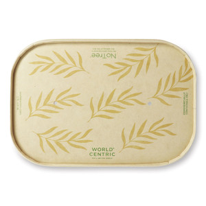 World Centric Paper Lids for Containers, 4.7 x 6.8 x 0.8, Natural, Paper, 300/Carton View Product Image
