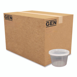 GEN Plastic Deli Containers with Lid, 16 oz, Clear, Plastic, 240/Carton View Product Image