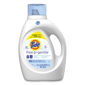 Tide Free and Gentle Liquid Laundry Detergent, HE Compatible, Unscented, 92 oz Bottle View Product Image