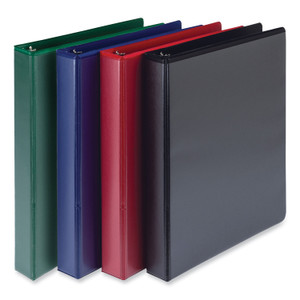 Samsill Durable D-Ring View Binders, 3 Rings, 1" Capacity, 11 x 8.5, Black/Blue/Green/Red, 4/Pack View Product Image