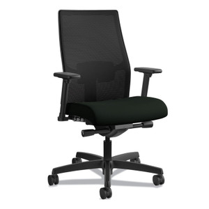 HON Ignition 2.0 4-Way Stretch Mid-Back Mesh Task Chair, Adjustable Lumbar Support, Black Seat/Back, Black Base HONI2M2BMLU10TK View Product Image