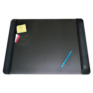 Artistic Executive Desk Pad with Antimicrobial Protection, Leather-Like Side Panels, 24 x 19, Black (AOP413841) View Product Image