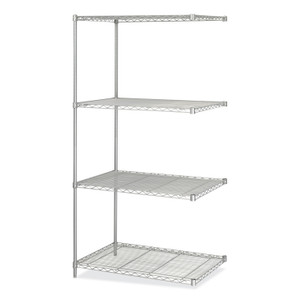 Safco Industrial Add-On Unit, Four-Shelf, 36w x 24d x 72h, Steel, Metallic Gray View Product Image