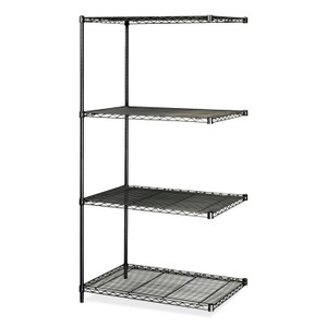 Safco Industrial Add-On Unit, Four-Shelf, 36w x 24d x 72h, Steel, Black View Product Image