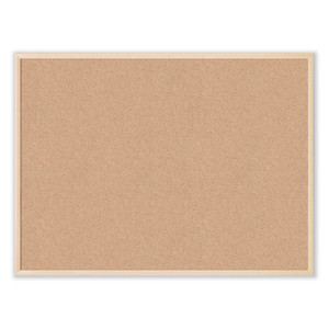 U Brands Cork Bulletin Board, 48" x 36" (Actual Size: 47" x 35"), Tan Surface, Birch Finished Wood Frame View Product Image