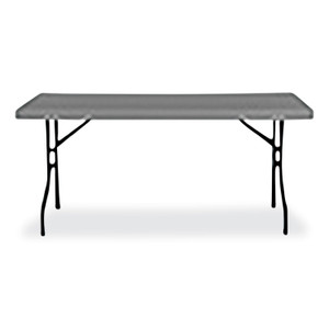 AbilityOne 7110017025673, SKILCRAFT Blow Molded Folding Tables, Rectangular, 60w x 18d x 29h, Charcoal Gray View Product Image