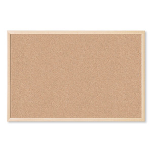 U Brands Cork Bulletin Board, 36" x 24" (Actual Size: 35" x 23"), Tan Surface, Birch Finished Wood Frame View Product Image