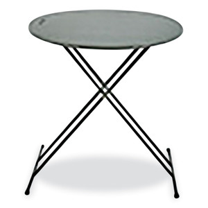 AbilityOne 7110017026953, SKILCRAFT Personal Adjustable Height Folding Table, 24" Diameter x 25h to 30h, Charcoal Gray View Product Image