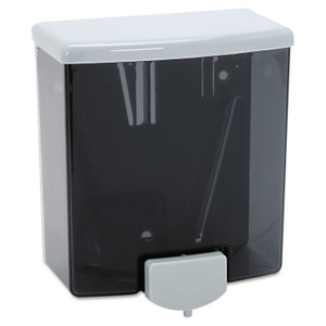 Bobrick ClassicSeries Surface-Mounted Liquid Soap Dispenser, 40 oz, 5.81 x 3.31 x 6.88, Black/Gray View Product Image