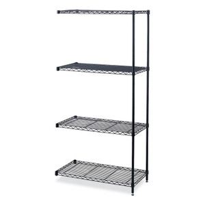 Safco Industrial Add-On Unit, Four-Shelf, 36w x 18d x 72h, Steel, Black View Product Image