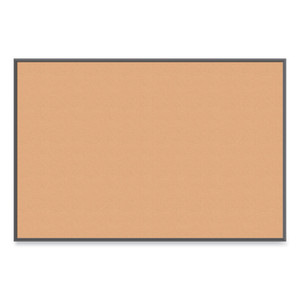 U Brands Cork Bulletin Board with Aluminum Frame, 72" x 48" (Actual Size: 70" x 47"), Tan Surface, Black Aluminum Frame View Product Image