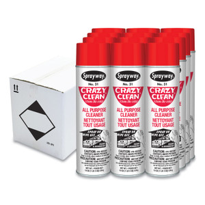 Sprayway Crazy Clean All Purpose Cleaner, Floral Scent, 19 oz Aerosol Spray, Dozen View Product Image