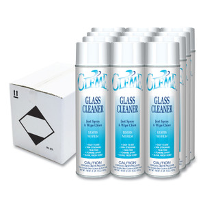 Claire Gleme Glass Cleaner, Fresh Scent, 19 oz Aerosol Spray, Dozen View Product Image