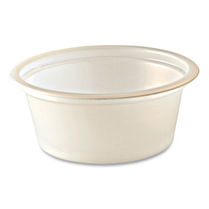Fabri-Kal Portion Cups, Squat, 1 oz, Plastic, Translucent, 125/Sleeve, 20 Sleeve/Carton View Product Image