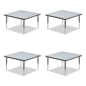Correll Adjustable Activity Tables, Square, 48" x 48" x 19" to 29", Gray Top, Black Legs, 4/Pallet View Product Image