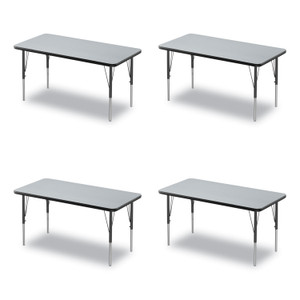 Correll Adjustable Activity Table, Rectangular, 48" x 24" x 19" to 29", Granite Top, Black Legs, 4/Pallet View Product Image