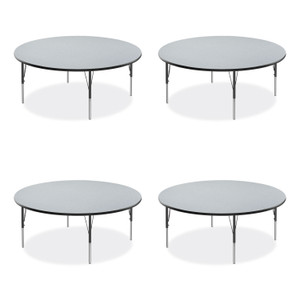 Correll Height Adjustable Activity Table, Round, 60" x 19" to 29", Gray Granite Top, Black Legs, 4/Pallet View Product Image
