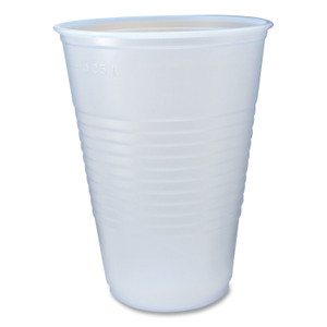 Fabri-Kal RK Ribbed Cold Drink Cups, 14 oz, Plastic, Clear, 50/Sleeve, 20 Sleeves/Carton View Product Image