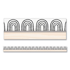 Carson-Dellosa Education Straight Borders, Rainbows, 3" x 3 ft, Black/White/Cream, 12/Pack View Product Image