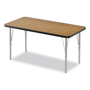 Correll Height-Adjustable Activity Tables, Rectangular, 48w x 24d x 10h, Medium Oak, 4/Pallet View Product Image