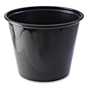 Fabri-Kal Portion Cups, 5.5 oz, Plastic, Black, 125/Sleeve, 20 Sleeves/Carton View Product Image