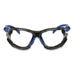 3M Solus 1000 Series Safety Glasses, Black/Blue Plastic Frame, Clear Polycarbonate Lens View Product Image