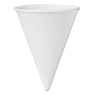SOLO Bare Eco-Forward Treated Paper Cone Cups, 4.25 oz, White, 200/Bag, 25 Bags/Carton View Product Image