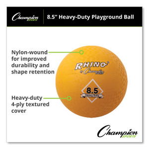 Champion Sports Heavy Duty Playground Ball, 8.5" Diameter, Yellow View Product Image
