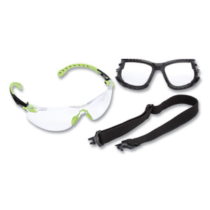 3M Solus 1000-Series Safety Glasses, Green Plastic Frame, Clear Polycarbonate Lens View Product Image