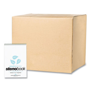Roaring Spring EnviroShades Steno Pad, Gregg Rule, White Cover, 80 Blue 6 x 9 Sheets, 24 Pads/Carton View Product Image