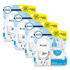 Febreze PLUG Air Freshener Warmer Start Kit, 6.54 x 2.99 x 5.98, Clear/White, 4/Carton View Product Image