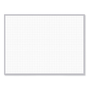 Ghent Magnetic Porcelain Whiteboard with Aluminum Frame, 36.5" x 60.5", White Surface, Satin Aluminum Frame View Product Image