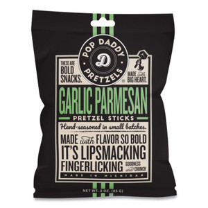 Pop Daddy Garlic Parmesan Pretzel Sticks, 3 oz Bag, 15/Carton View Product Image