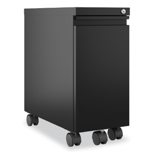 Hirsh Industries Zip Mobile Pedestal File, 1-Drawer: File, Legal/Letter, Black, 10 x 19.88 x 21.75 View Product Image