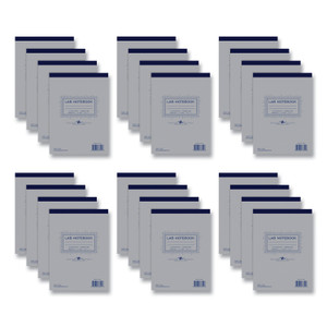 Roaring Spring Lab and Science Two-Part Carbonless Notepad, Quad Rule (4 sq/in), Gray Cover, (50) 8.5 x 11 White/Blue Sets, 24/Carton View Product Image