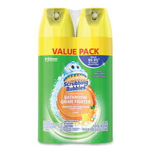 Scrubbing Bubbles Bathroom Disinfectant Grime Fighter Aerosol, Citrus Scent, 20 oz Aerosol Can, 2/Pack View Product Image