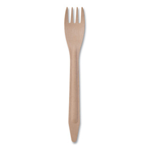 Eco-Products Wood Cutlery, General Purpose Fork, Natural, 500/Carton View Product Image