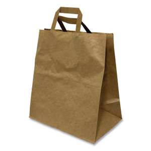 Kari-Out Kraft Paper Bags, Natural Kraft Flat Handles, 11" x 7" x 12", Brown, 250/Carton View Product Image