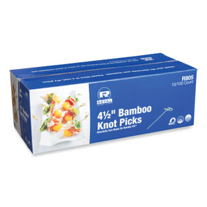 AmerCareRoyal Knotted Bamboo Pick, Paper, 4.5", Natural, 100/Pack, 10 Packs/Carton View Product Image