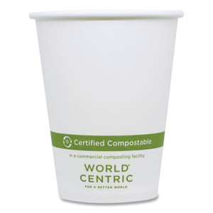 World Centric Paper Hot Cups, 8 oz, White, 1,000/Carton View Product Image